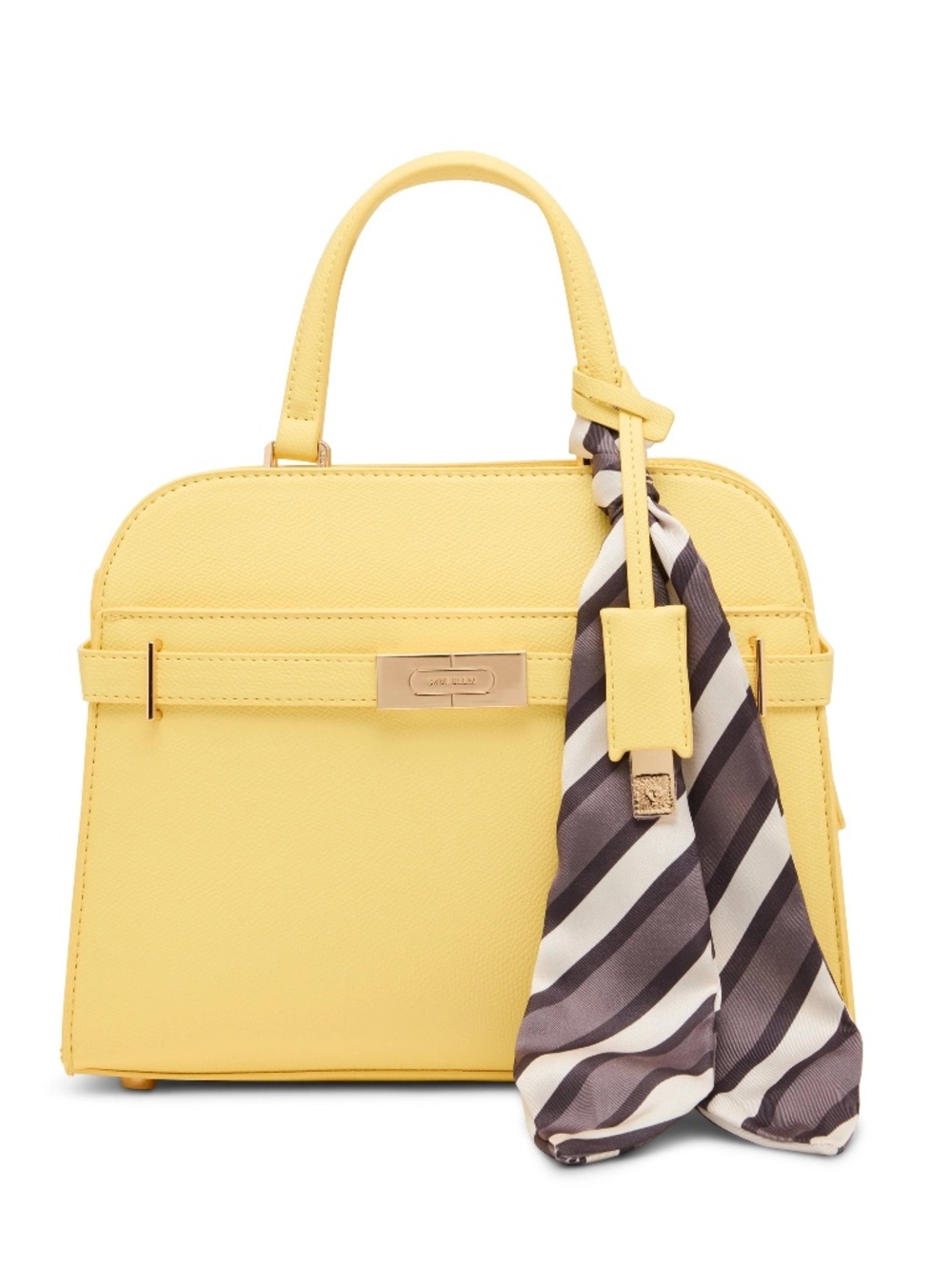 Ann Klein Medium Belted Satchel with Convertible Strap in Bright Yellow